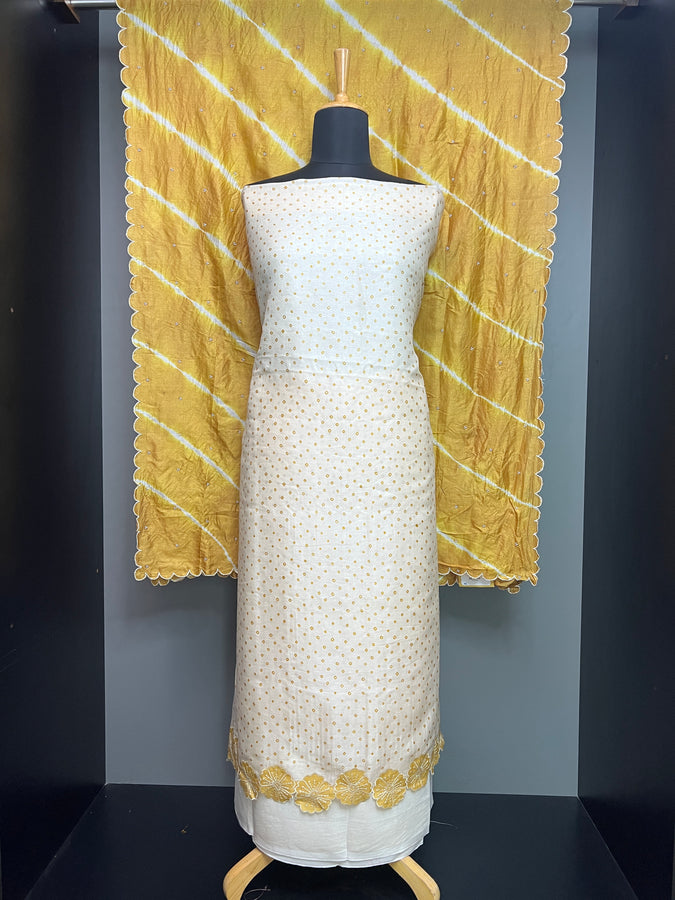 Bandhini Printed Pure Tussar Salwar Set | SBS1387