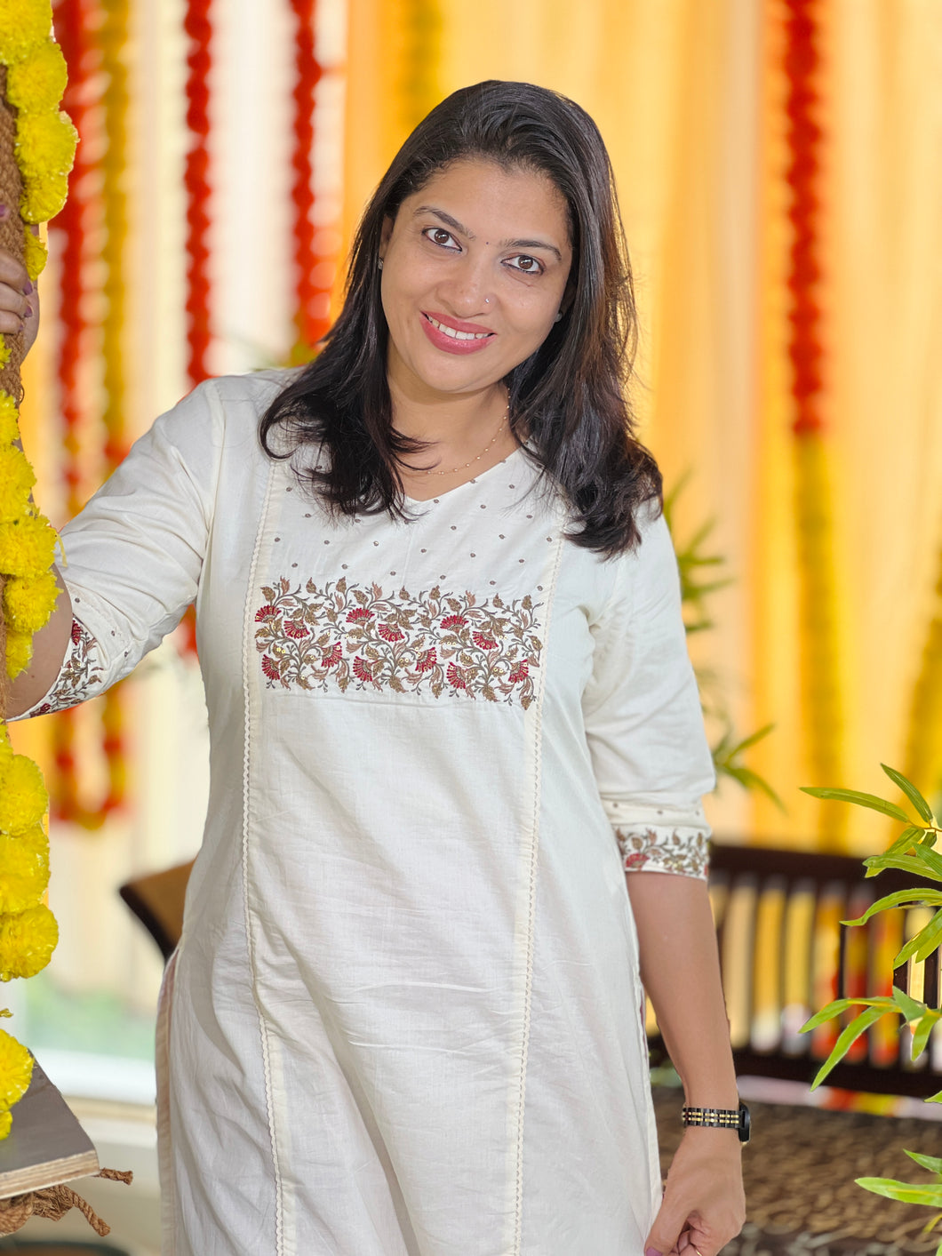 Machine Embroidered Cotton Kurta | TAL133