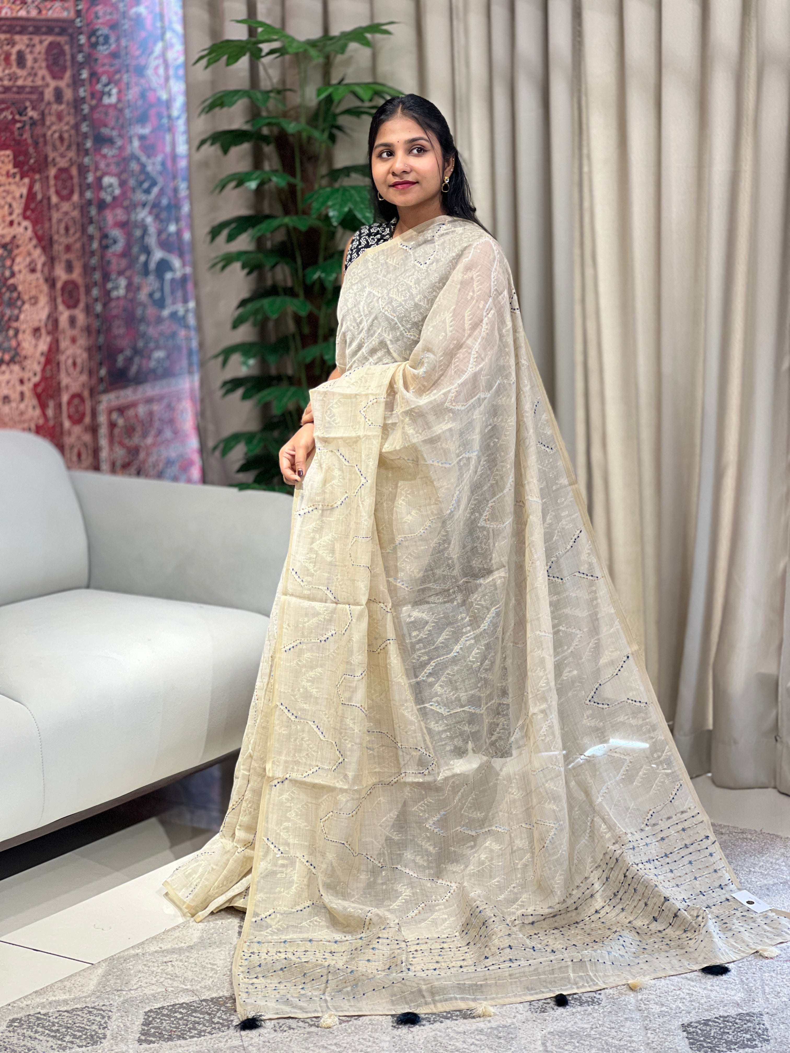Lurex Weaved Chanderi Saree | BLD1744