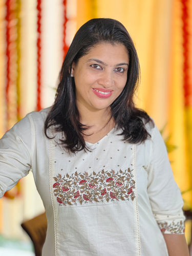 Machine Embroidered Cotton Kurta | TAL133