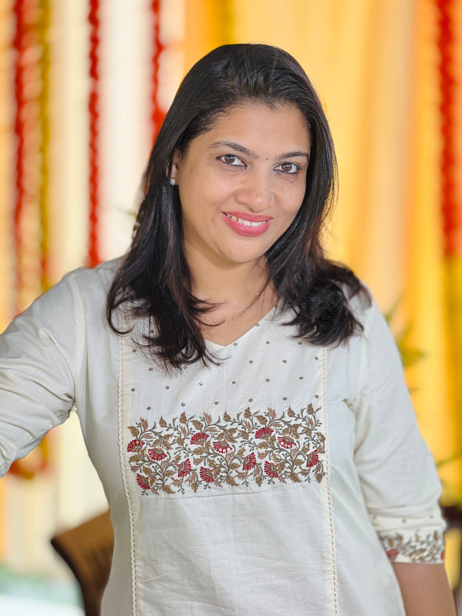 Machine Embroidered Cotton Kurta | TAL133