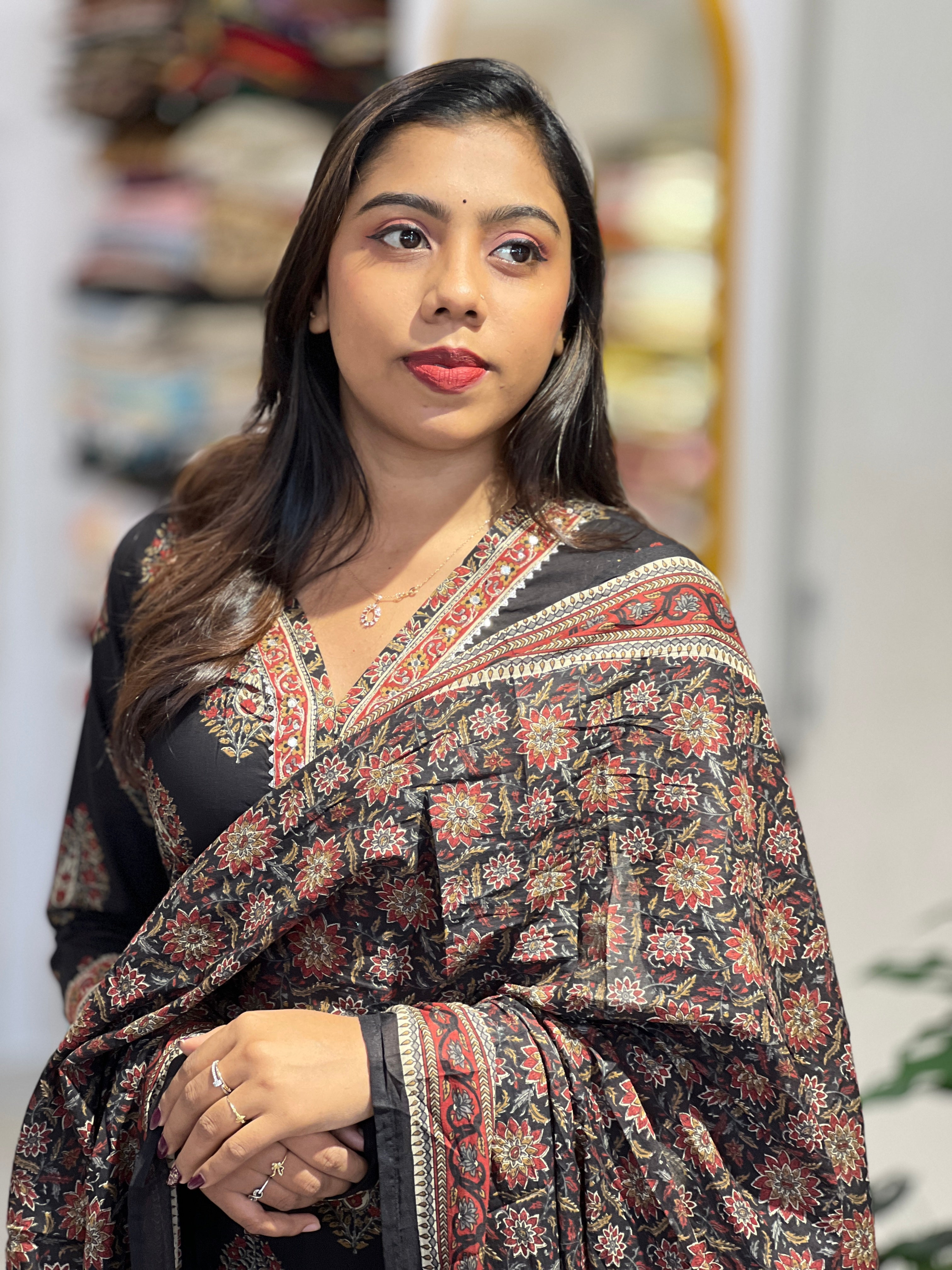 Block Printed Cotton Kurta Set | UNM113