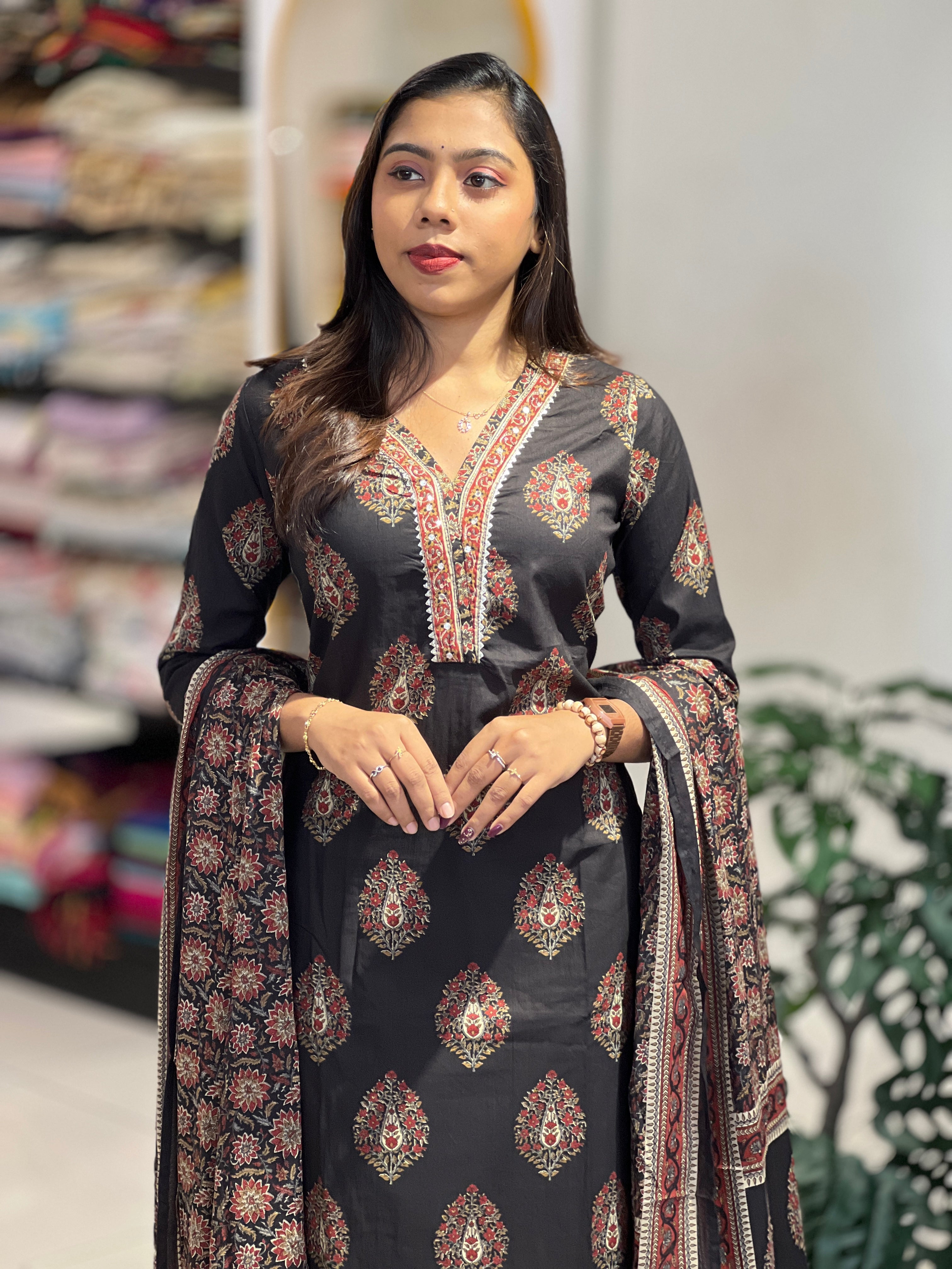 Block Printed Cotton Kurta Set | UNM113