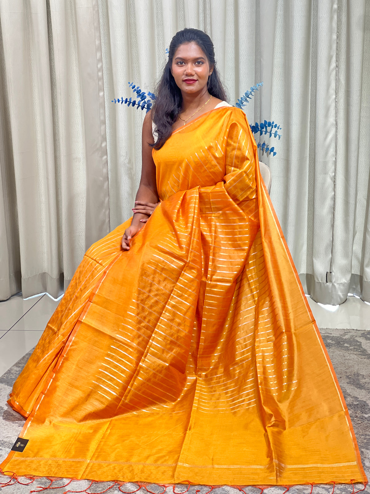 Vertical Line Pattern Semi Silk Saree | SSN595