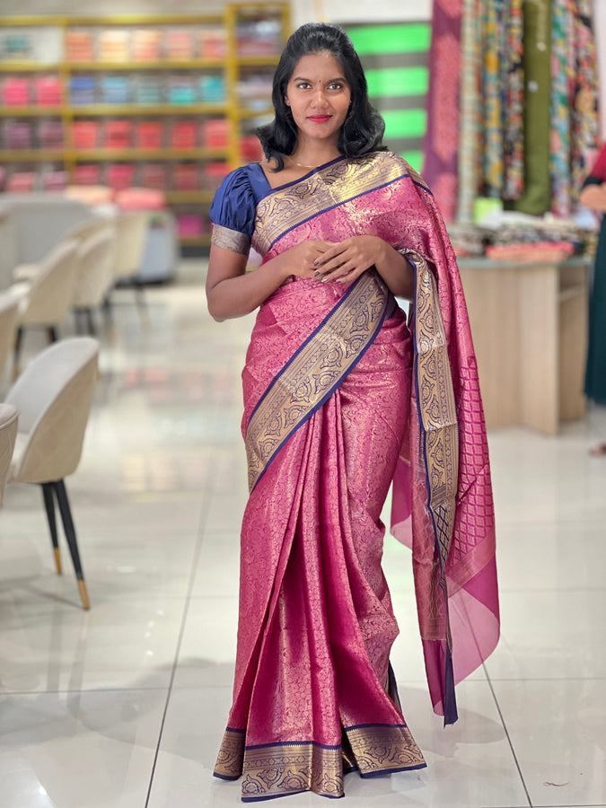 Banarasi Woven Floral Patterned Semi Silk Saree | NN291