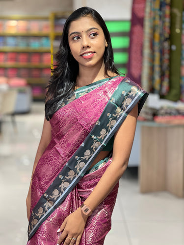 Banarasi Woven Floral Patterned Semi Silk Saree | NN292