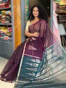 Temple Border Pattern Cotton Silk Saree | KTS154