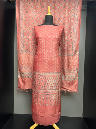Digital Printed Ajrakh Inspired Pure Tussar Salwar Set | SBS1412