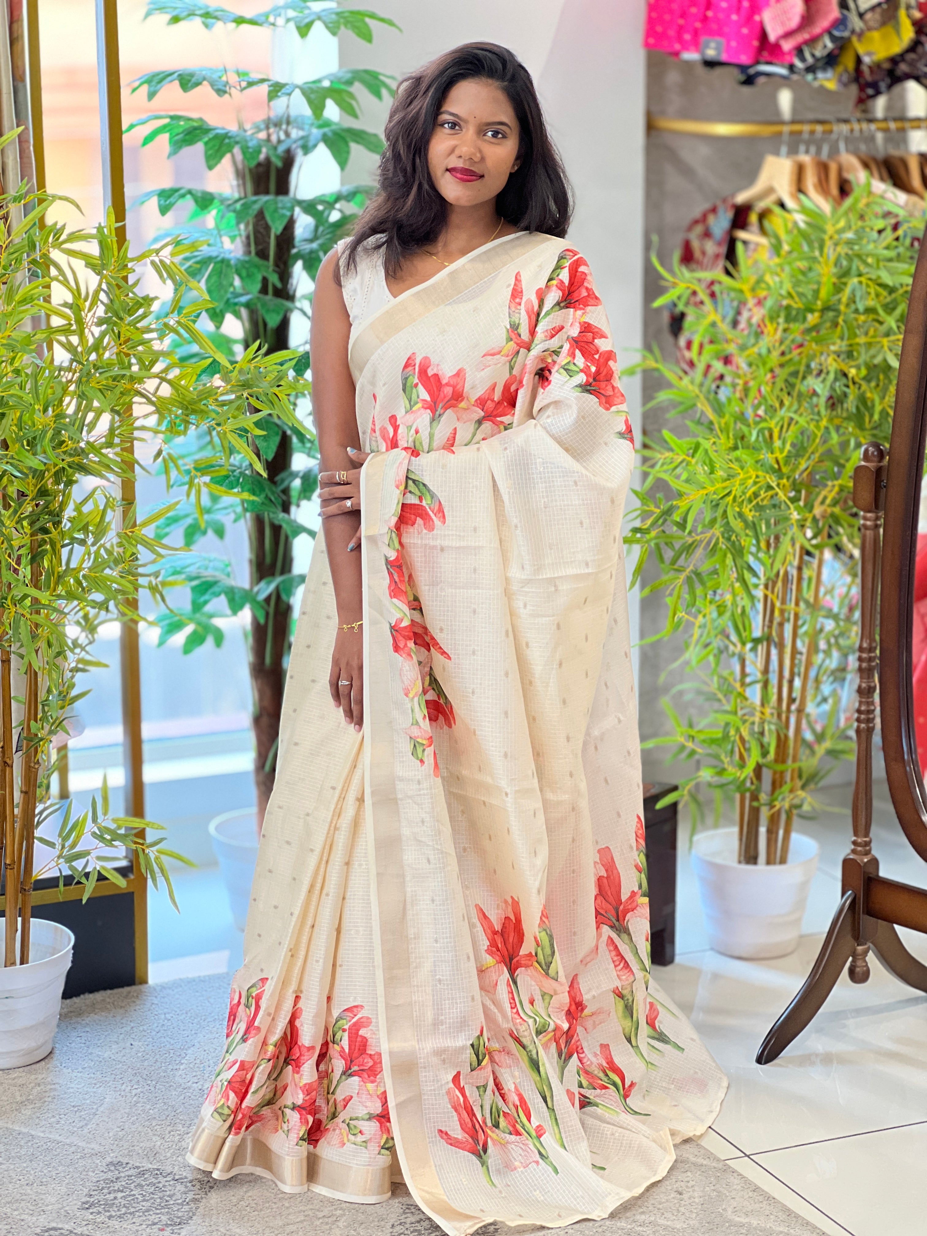 Buta Weaving Pattern Kerala Silky Kota Saree |HT299