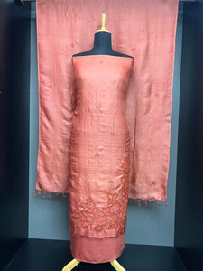 Applique Work Detailed Pure Tussar Salwar Set | SBS1408