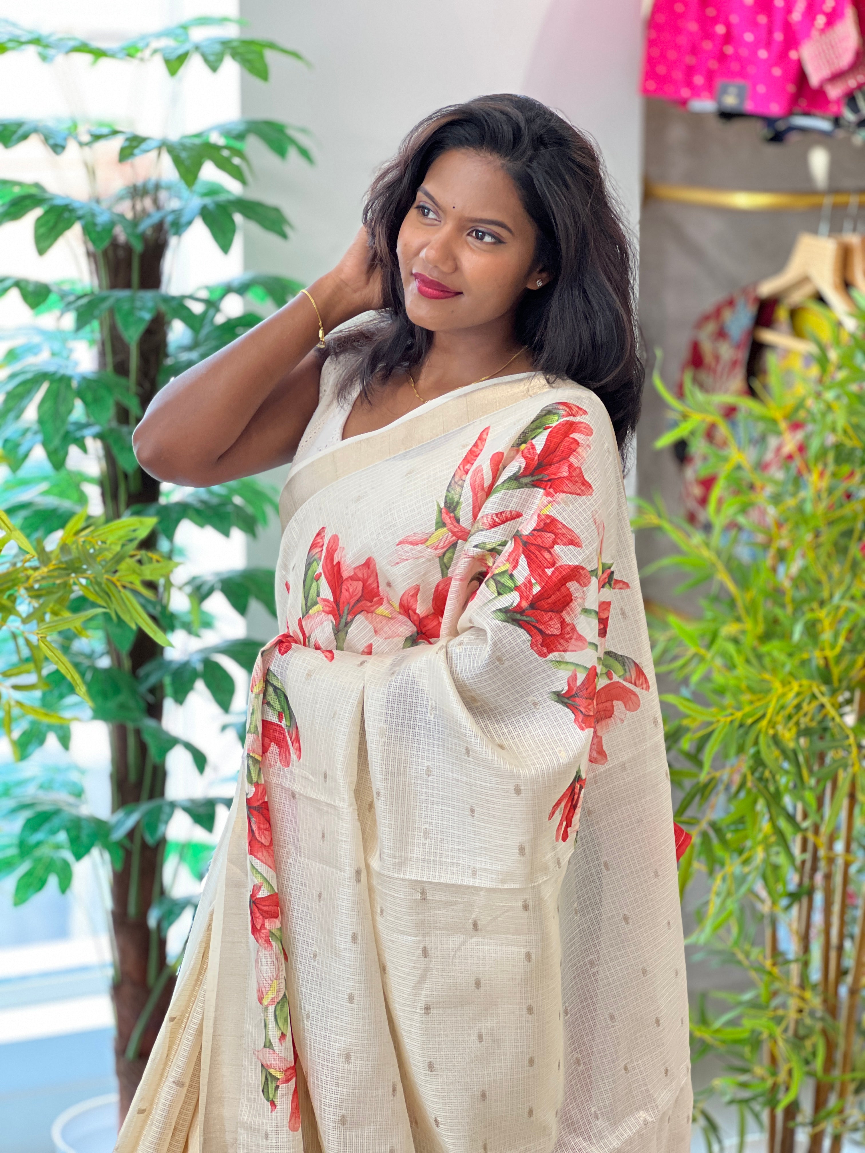 Buta Weaving Pattern Kerala Silky Kota Saree |HT299