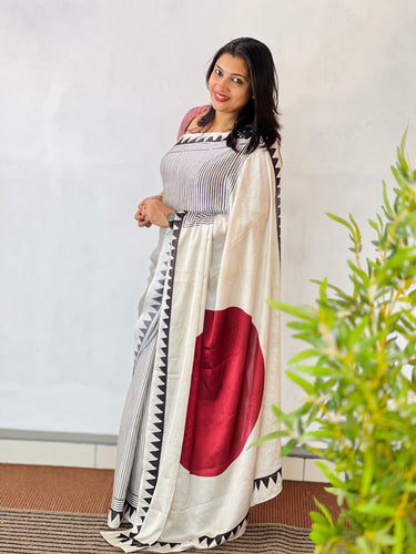 Digital Printed Crepe Silk Saree | SSN192