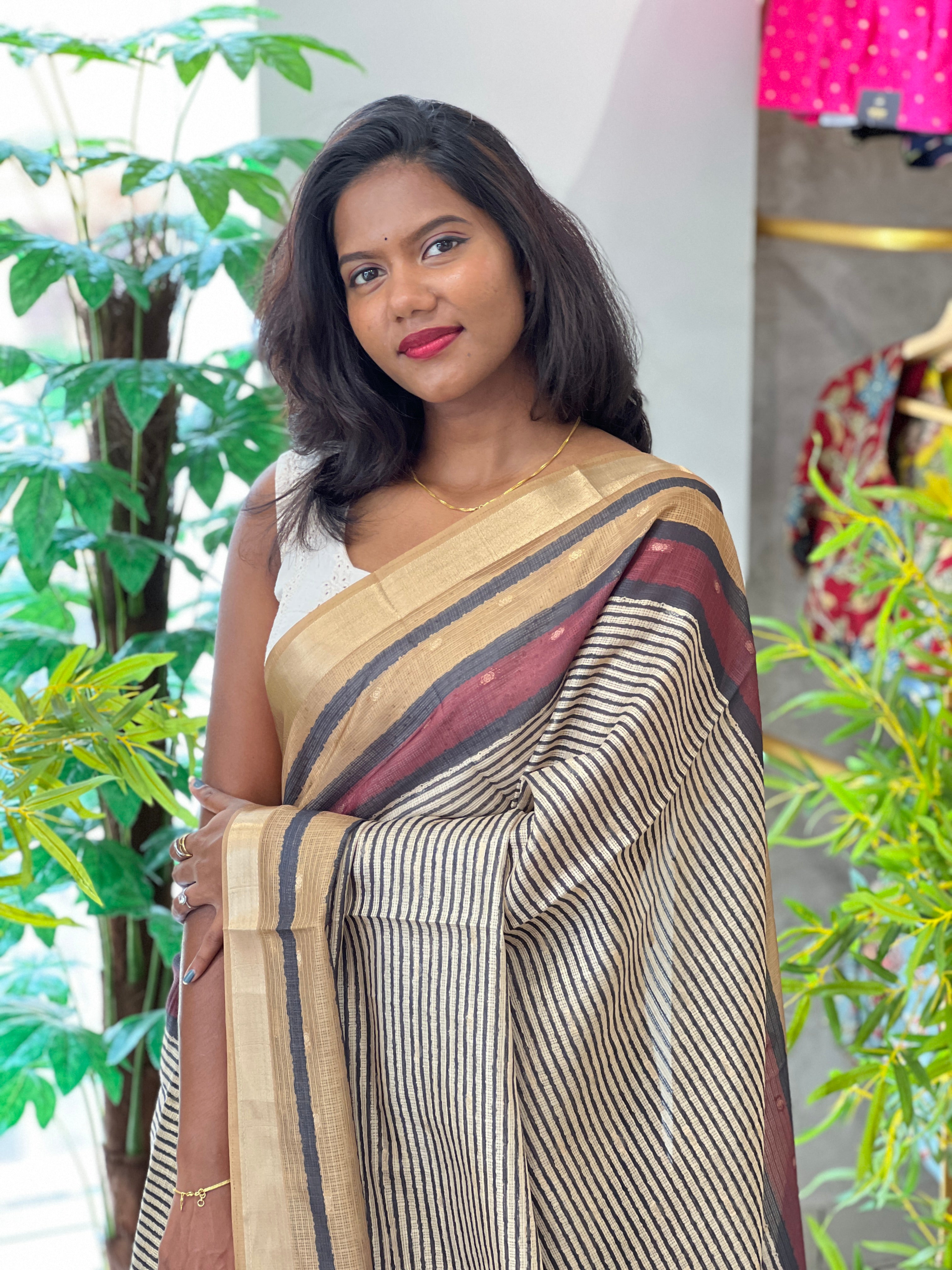Digital Printed Pattern Silky Kota Saree | HT452