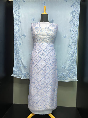 French Knot Embroidery Detailed Organza Salwar Set | SBS1410