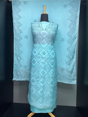 French Knot Embroidery Detailed Organza Salwar Set | SBS1411