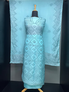 French Knot Embroidery Detailed Organza Salwar Set | SBS1411