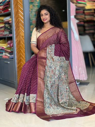 Bandhini Printed Silk Chanderi Saree | RGD192