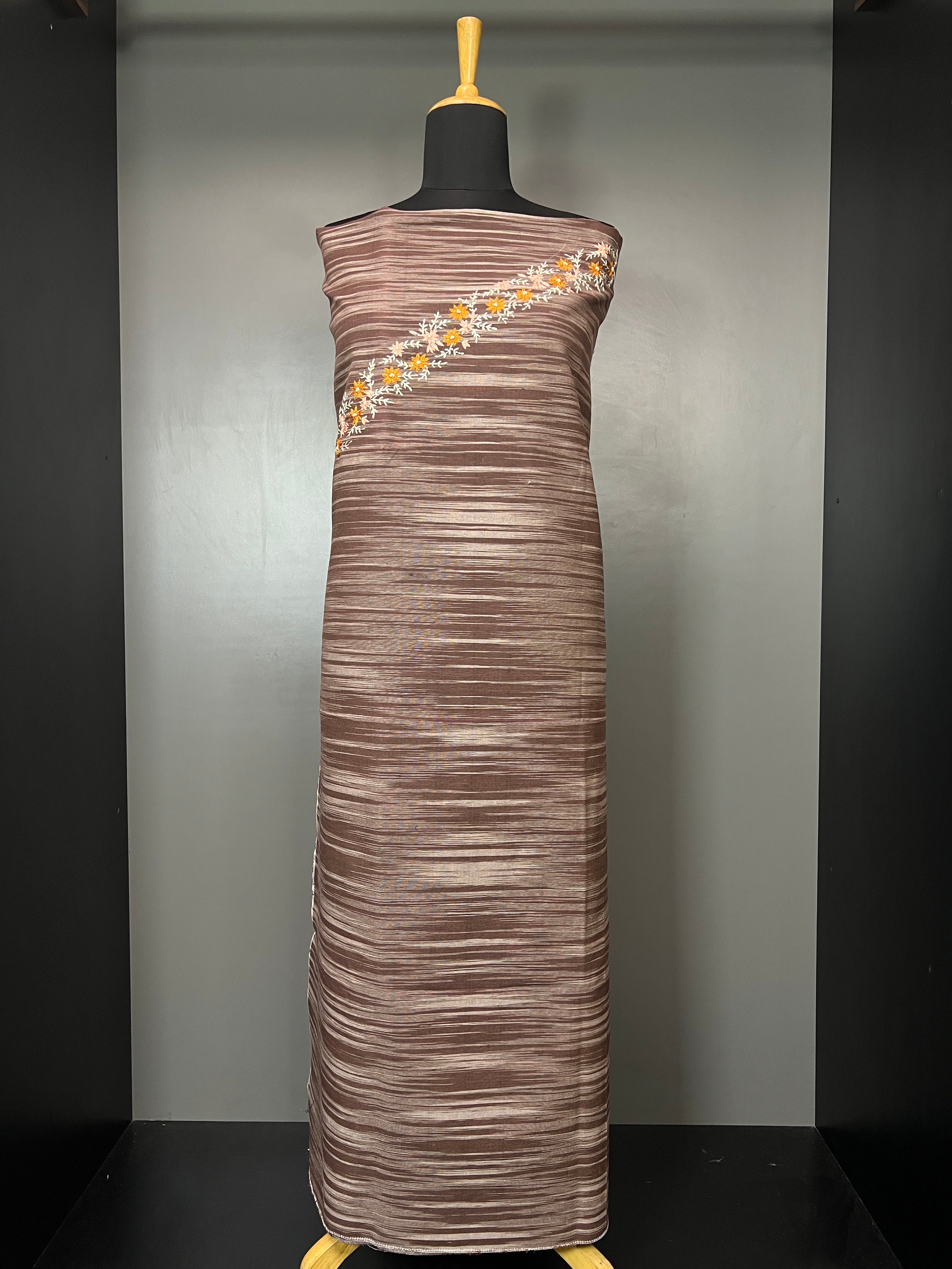 Floral Embroidery Cotton Kurta Material | DN213