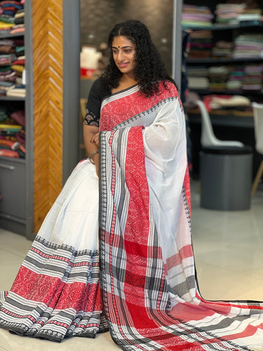 Jamdani Weaving Cotton Blended Saree ( Without Blouse ) | RP433