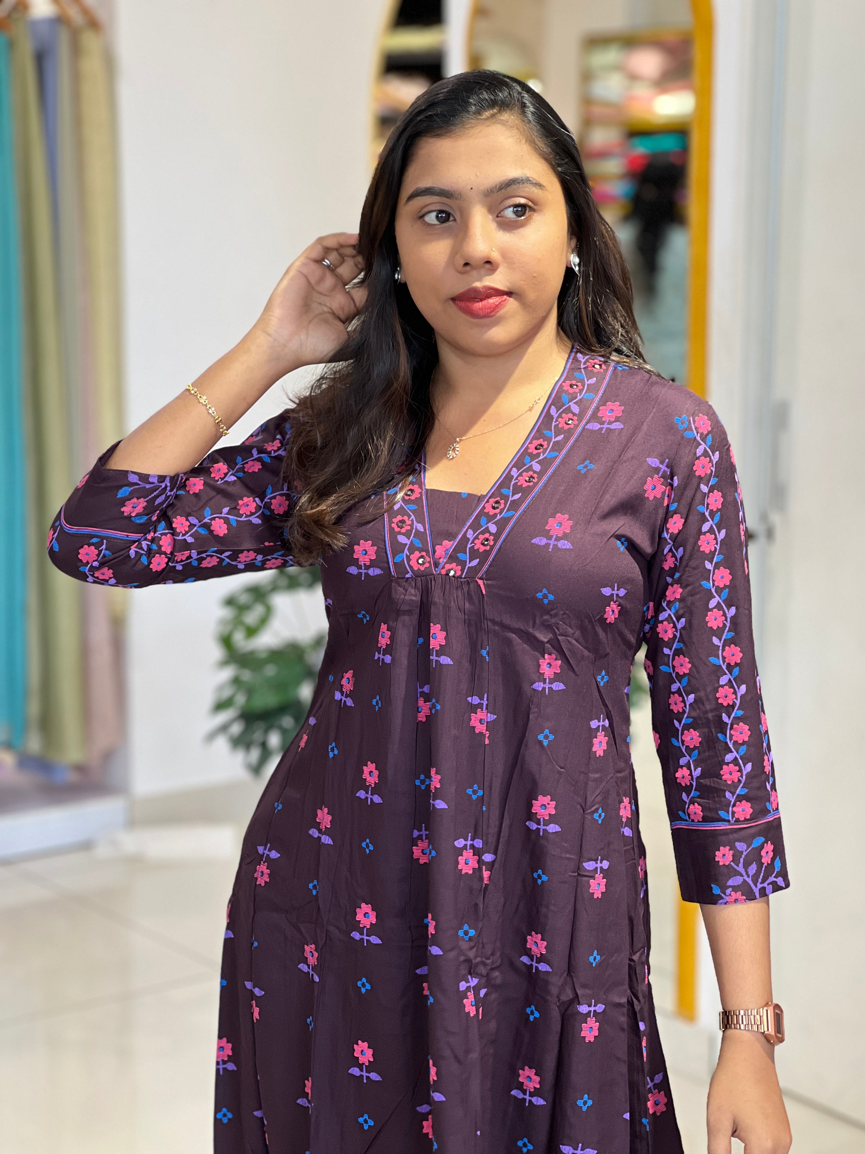 Printed Pattern Cotton Kurta Set | OMF179