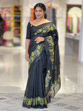 Floral Cross Stitch Embroidered Silky Kota Saree | NHH467