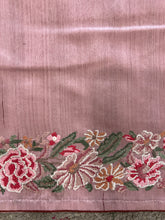 Cross Stitch & Lucknowi Embroidered Semi Tussar Saree | SUN155