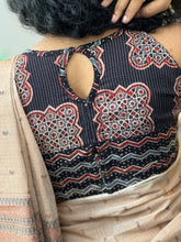 Ajark Printed & Kantha Weaving Cotton Unstitched Blouse | BM162