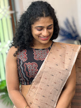 Ajark Printed & Kantha Weaving Cotton Unstitched Blouse | BM162