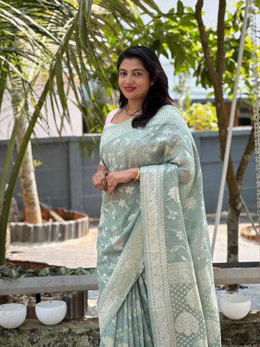 Banarasi Weaved Tussar Georgette Saree | YNG102