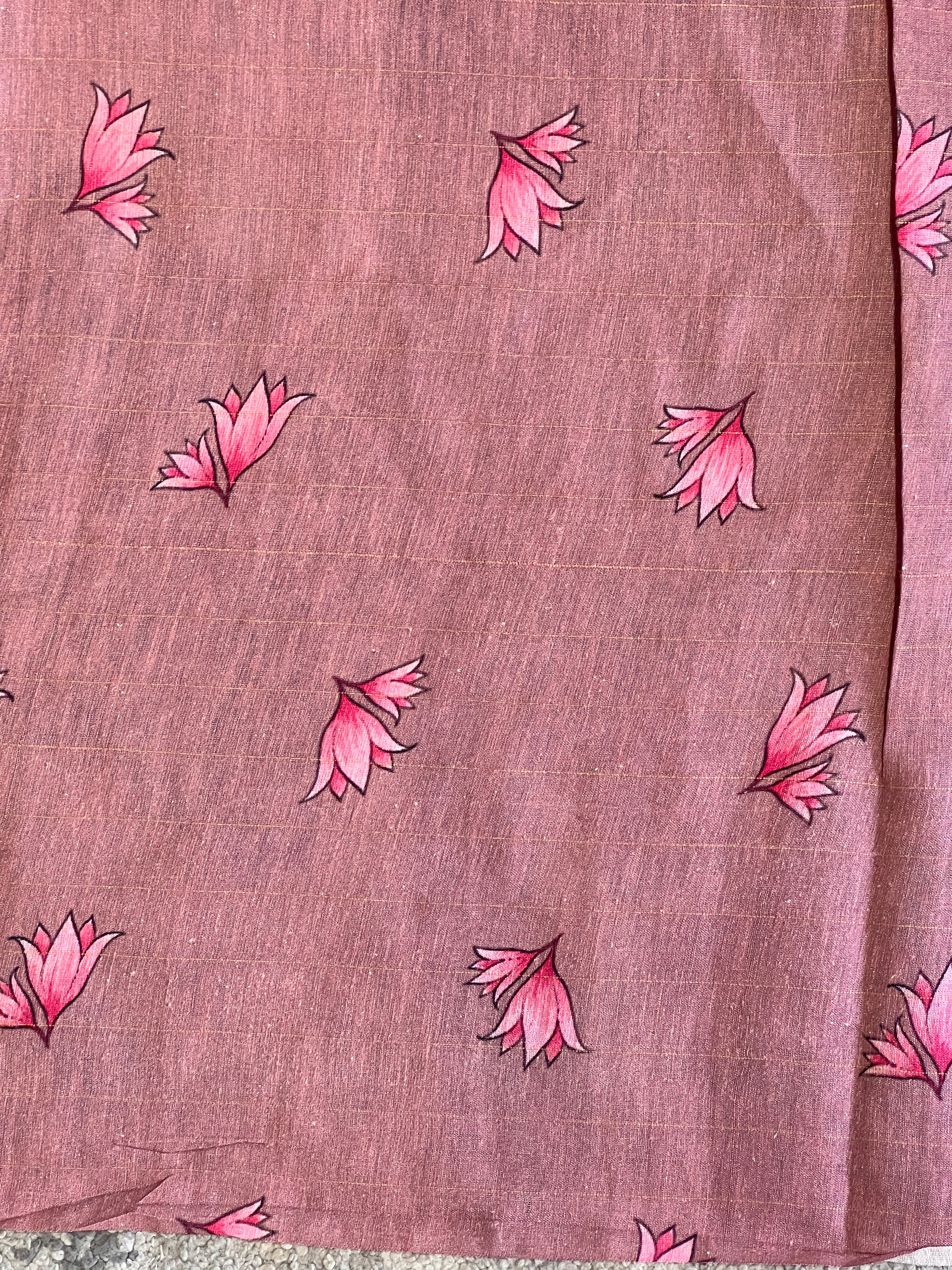 Floral Digital Print Detailed Tussar Saree | MR169