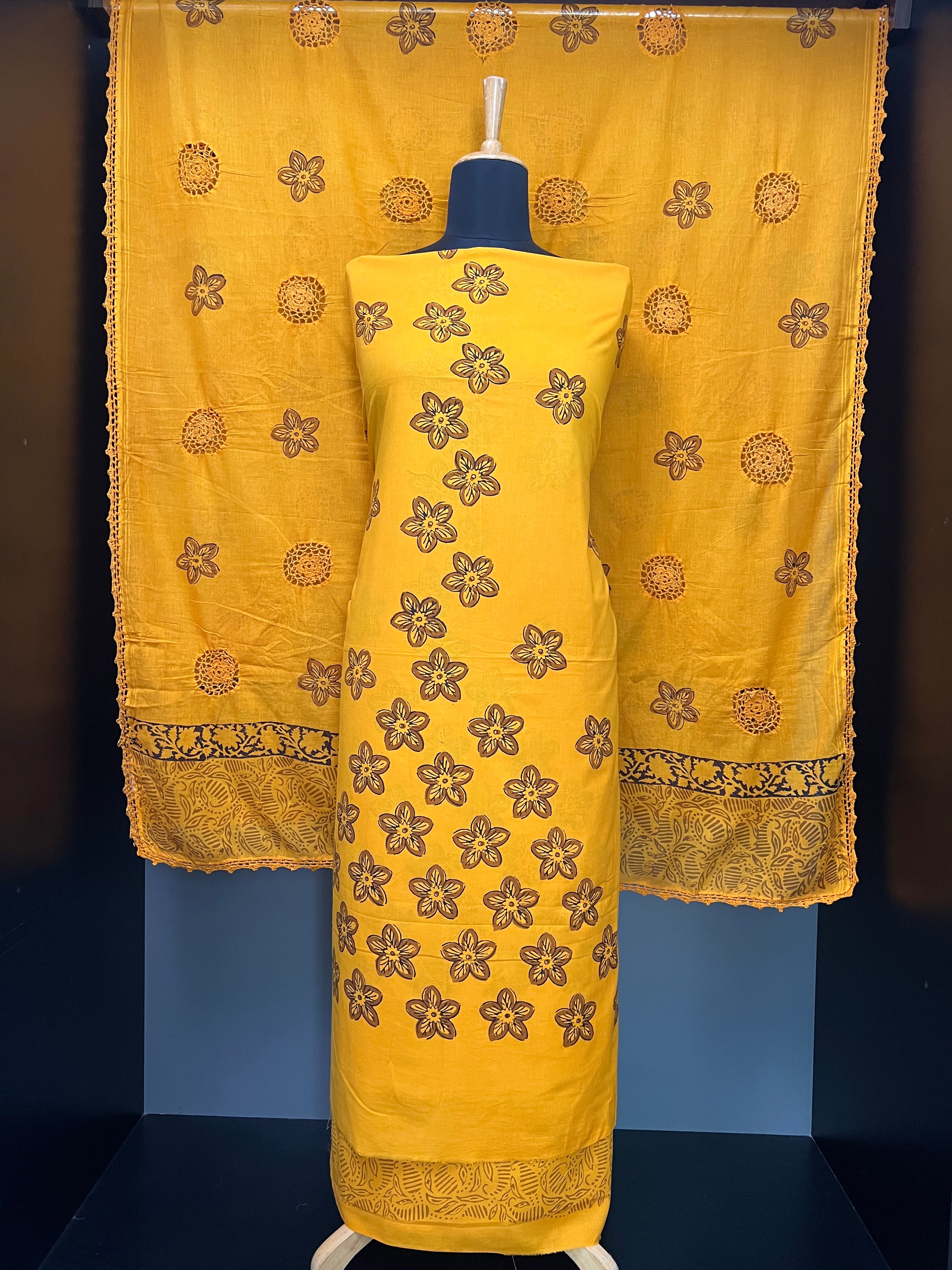 Floral Block Printed Cotton Salwar Set | SF1288