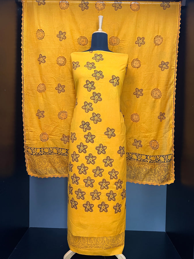 Floral Block Printed Cotton Salwar Set | SF1288
