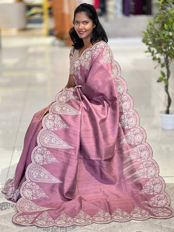 Pitta Work Detailed Semi Silk Saree | SUN166