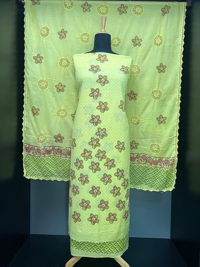 Floral Block Printed Cotton Salwar Set | SF1273