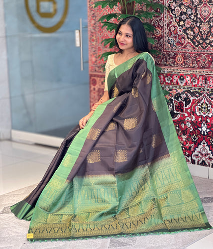 Zari Weaved Traditional Patterned Soft Silk Saree | KG106