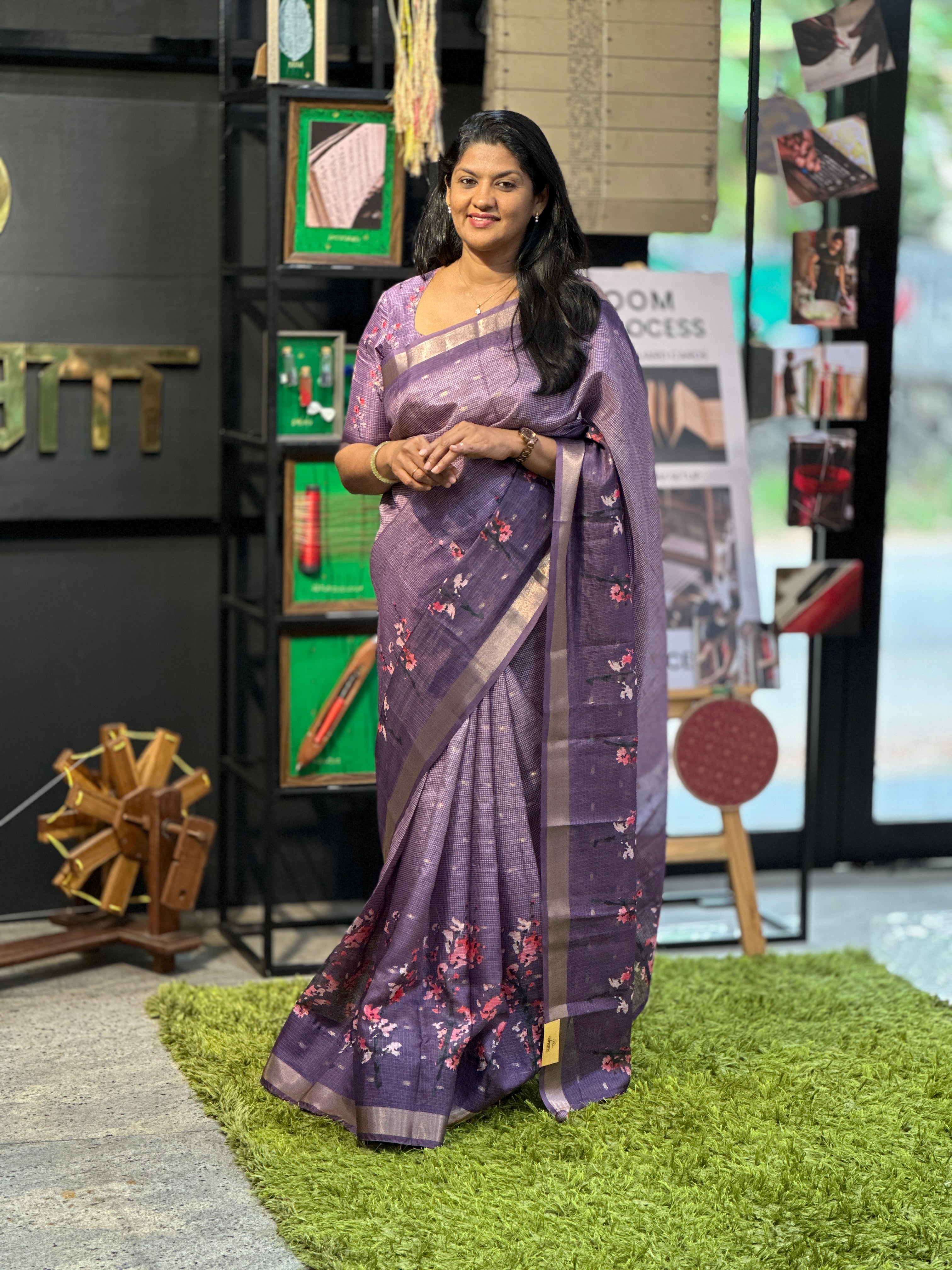 Floral Digital Printed Silky Kota Saree | HT288