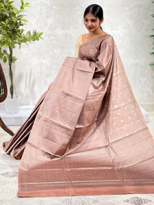 Geometric Patterned Tussar Saree | YNG420