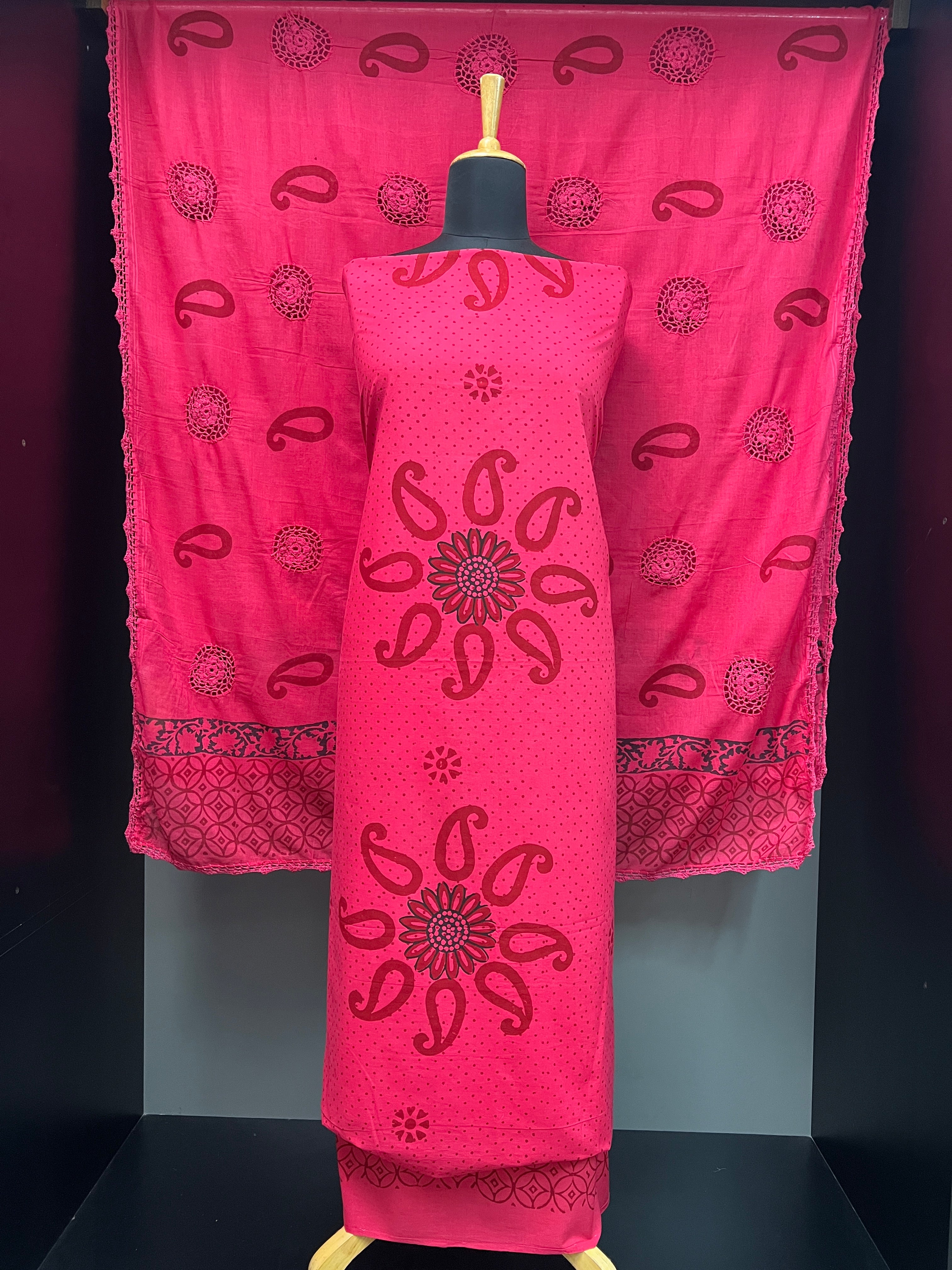 Paisley and Floral Patterned Cotton Salwar Set | SF1277