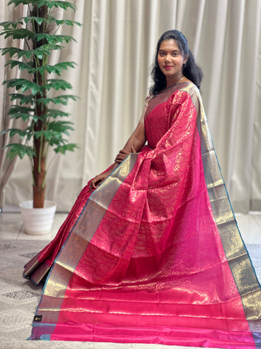 Banarasi Woven Floral Patterned Semi Silk Saree | NN289
