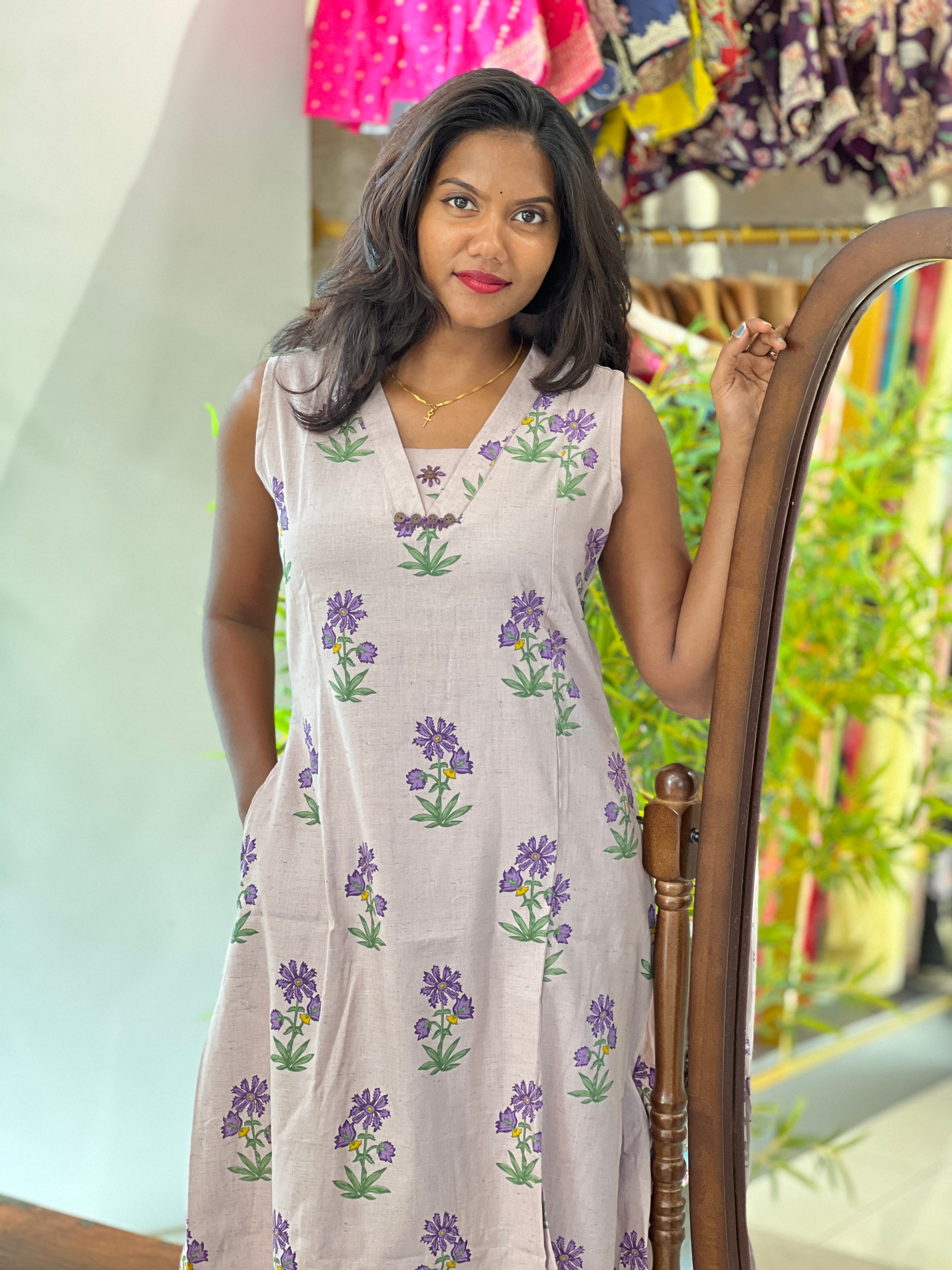 Floral Buta Print Cotton Kurta Set |DVC127