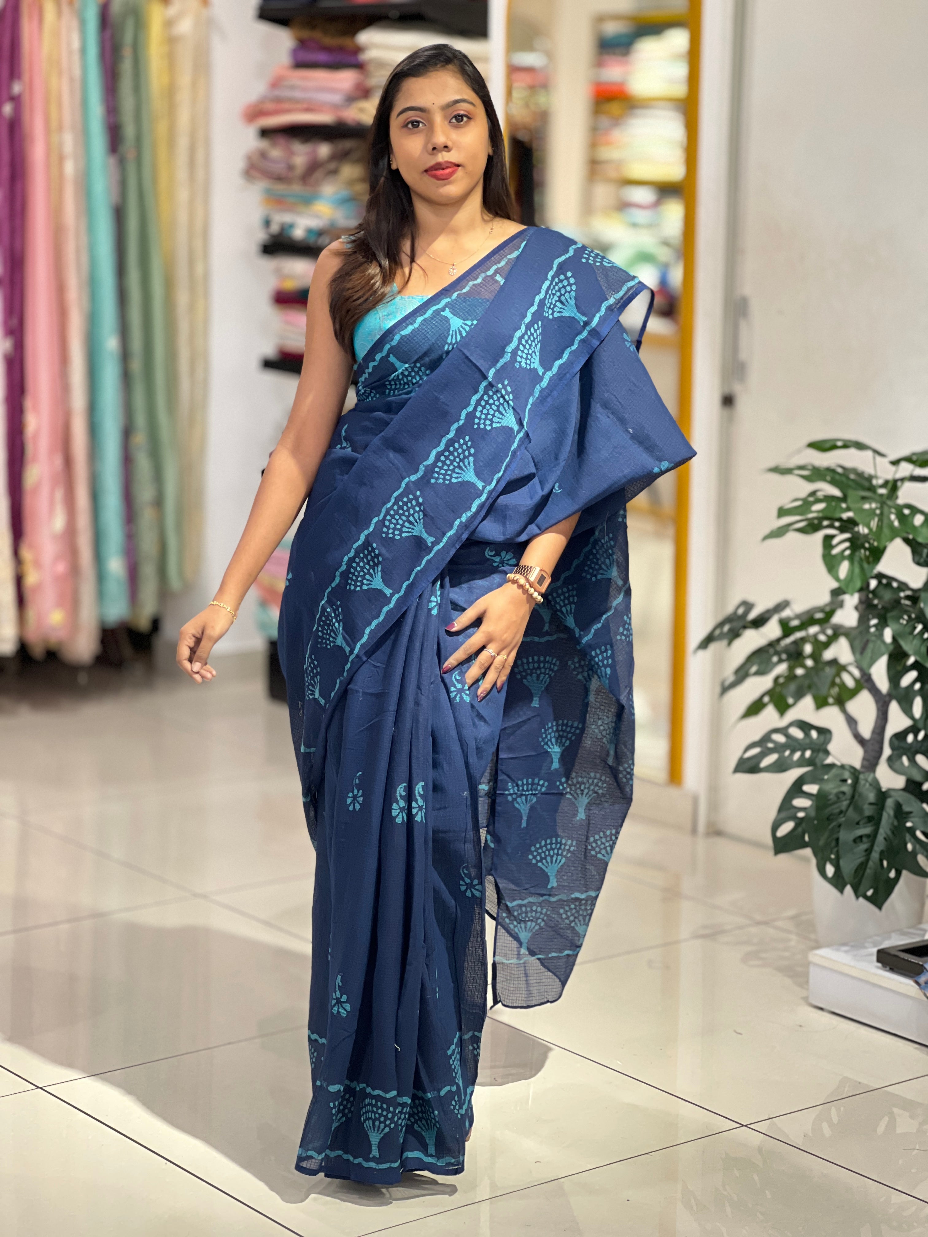 Block Printed Kota Saree | PF1194