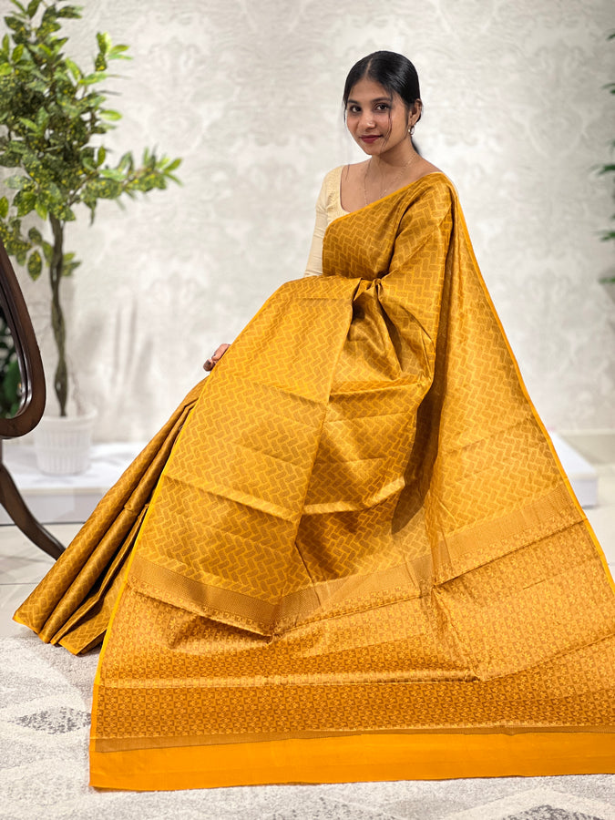 Geometric Patterned Tussar Saree | YNG413