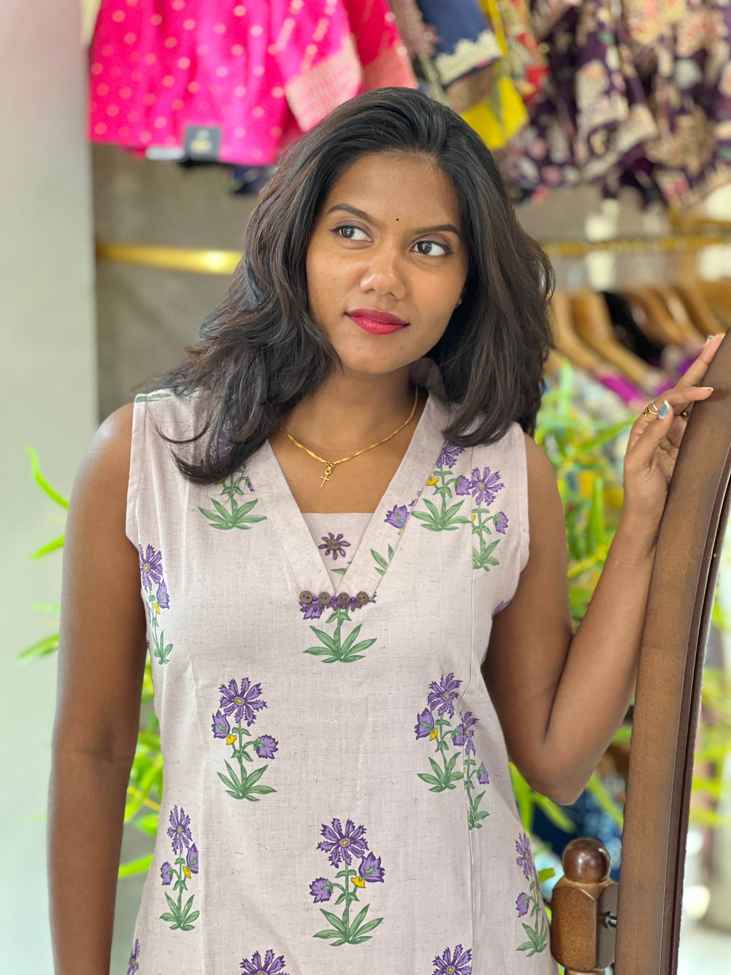 Floral Buta Print Cotton Kurta Set |DVC127