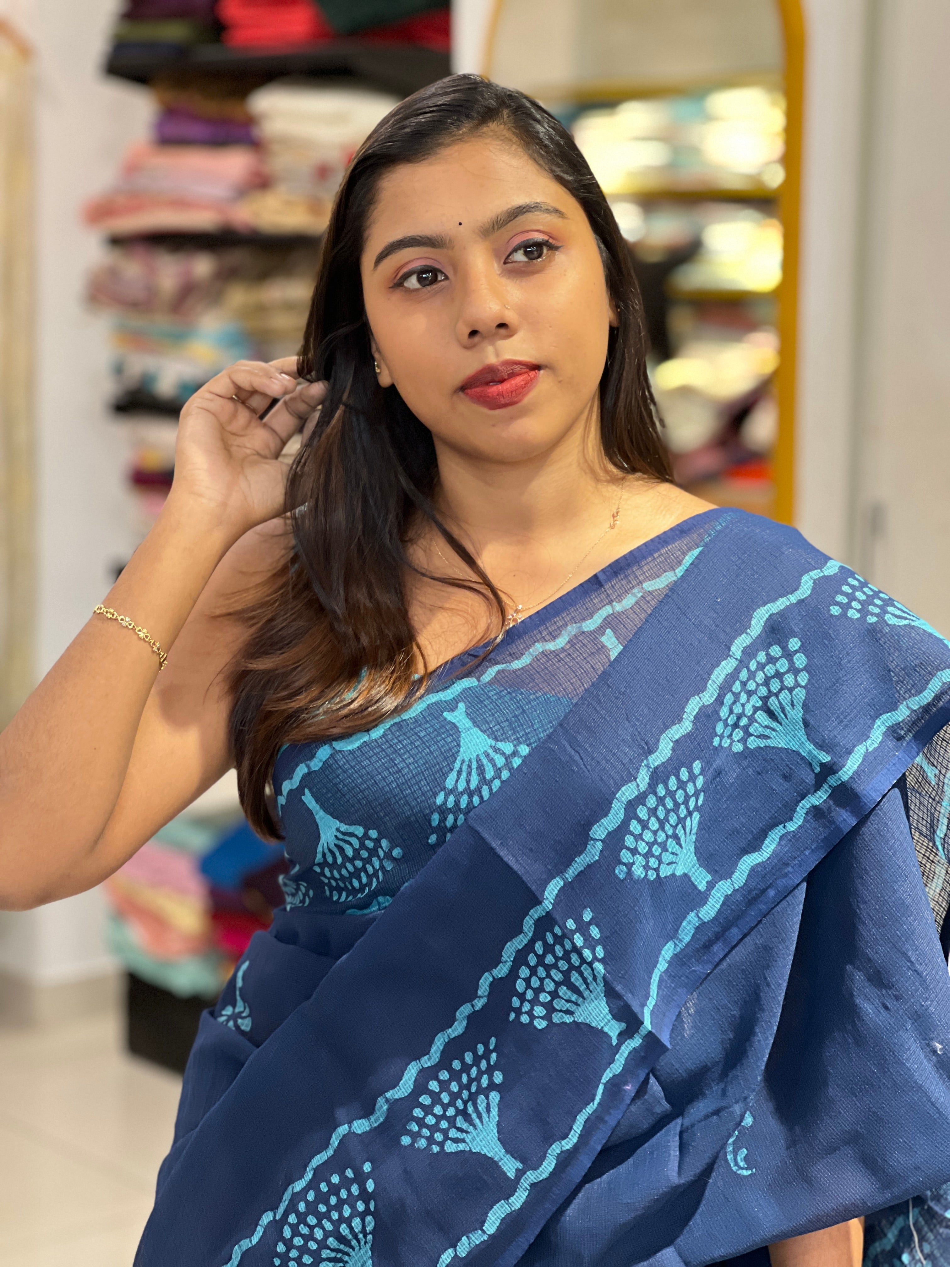 Block Printed Kota Saree | PF1194