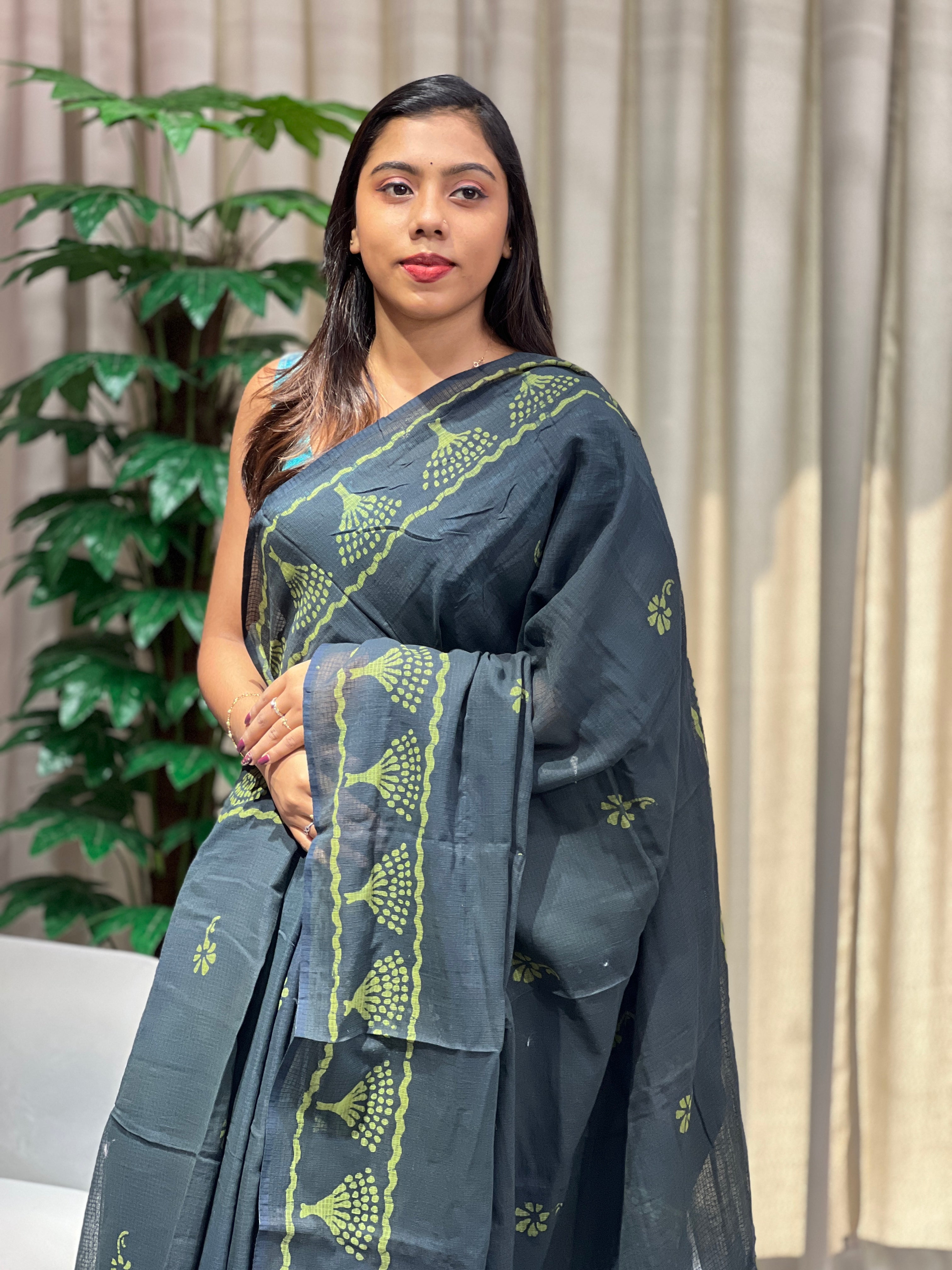 Block Printed Kota Saree | PF1193