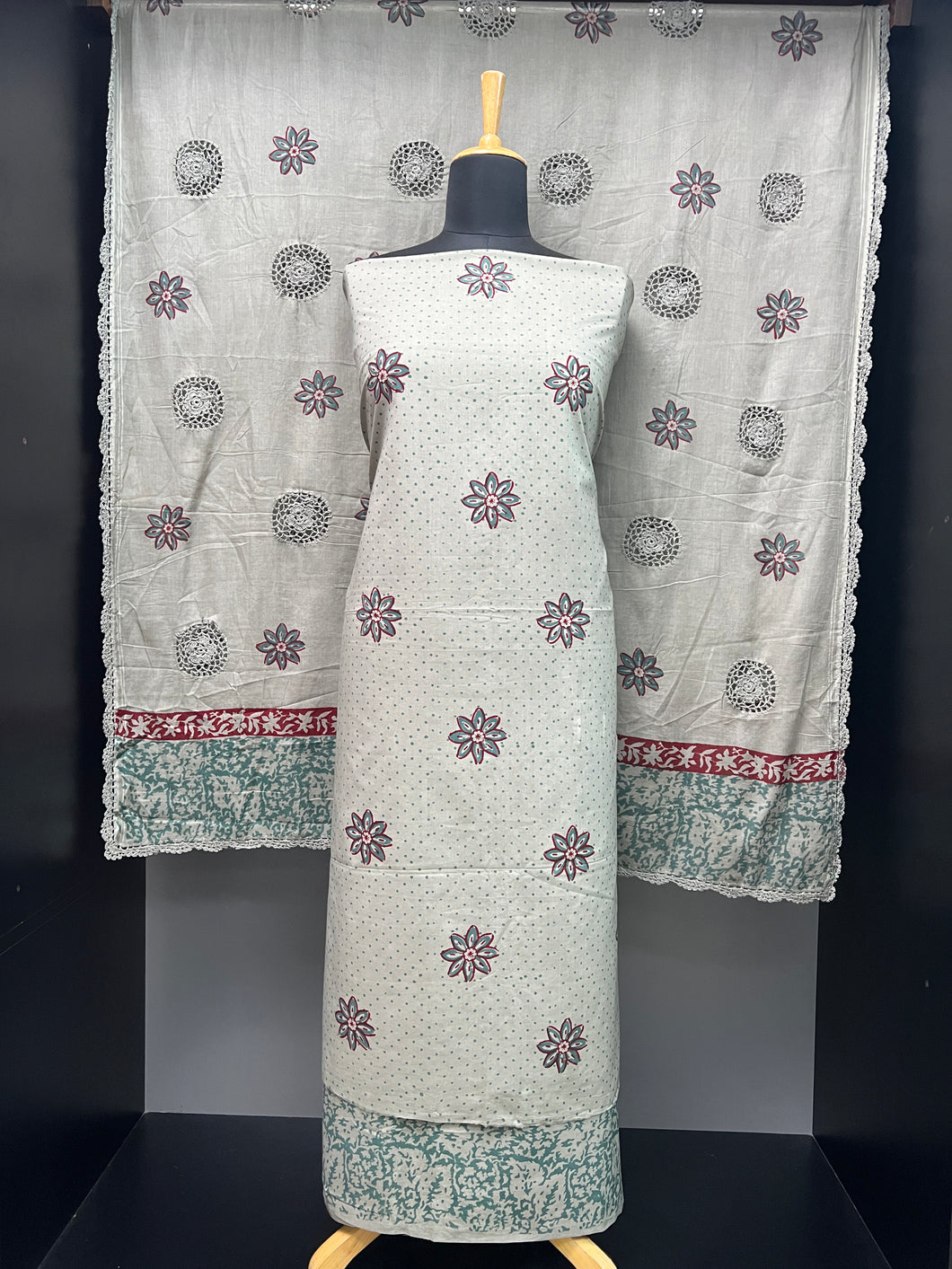 Floral Block Printed Cotton Salwar Set | SF1294