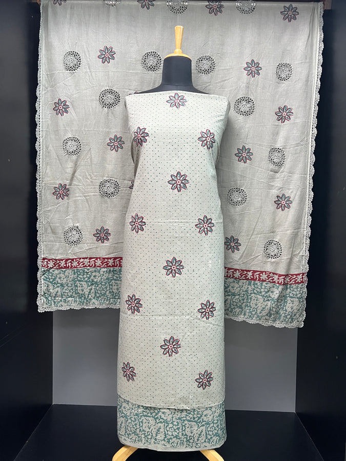 Floral Block Printed Cotton Salwar Set | SF1294