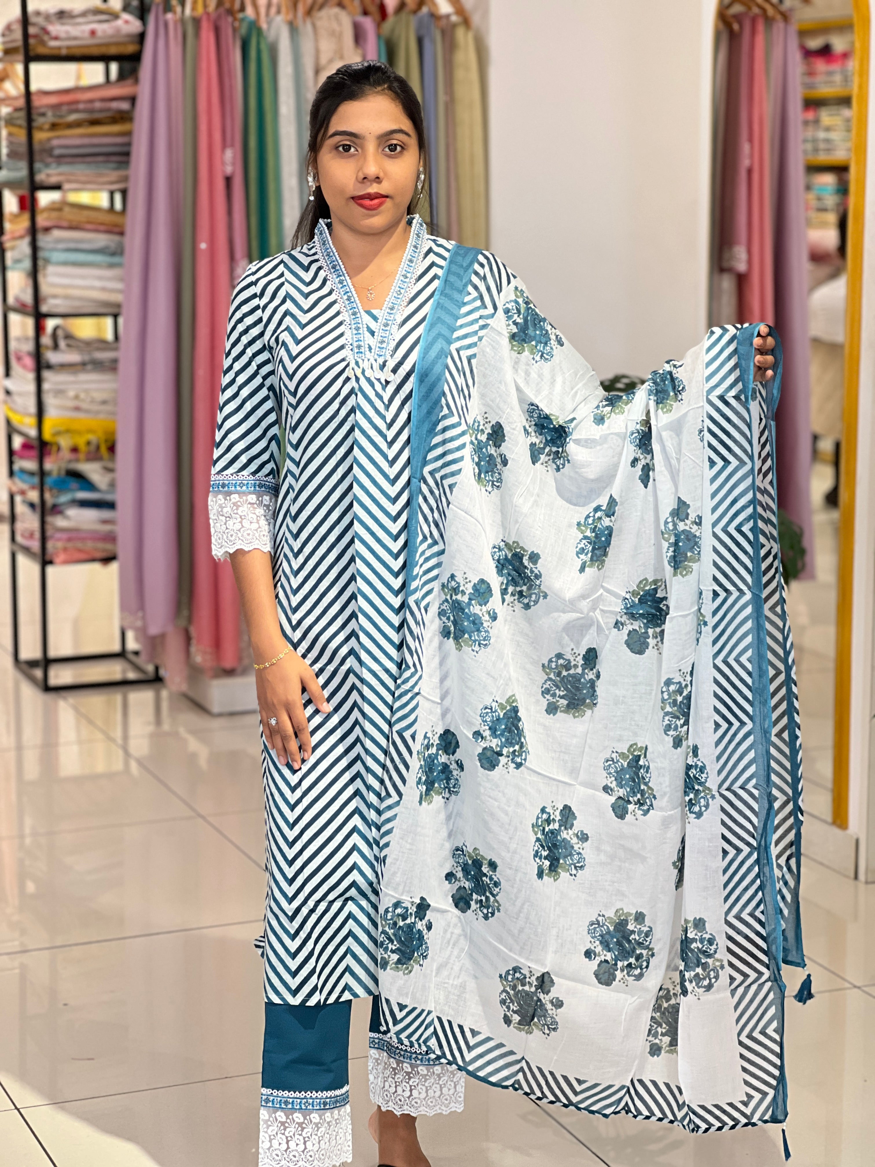 Printed Cotton Kurta Set | FW389