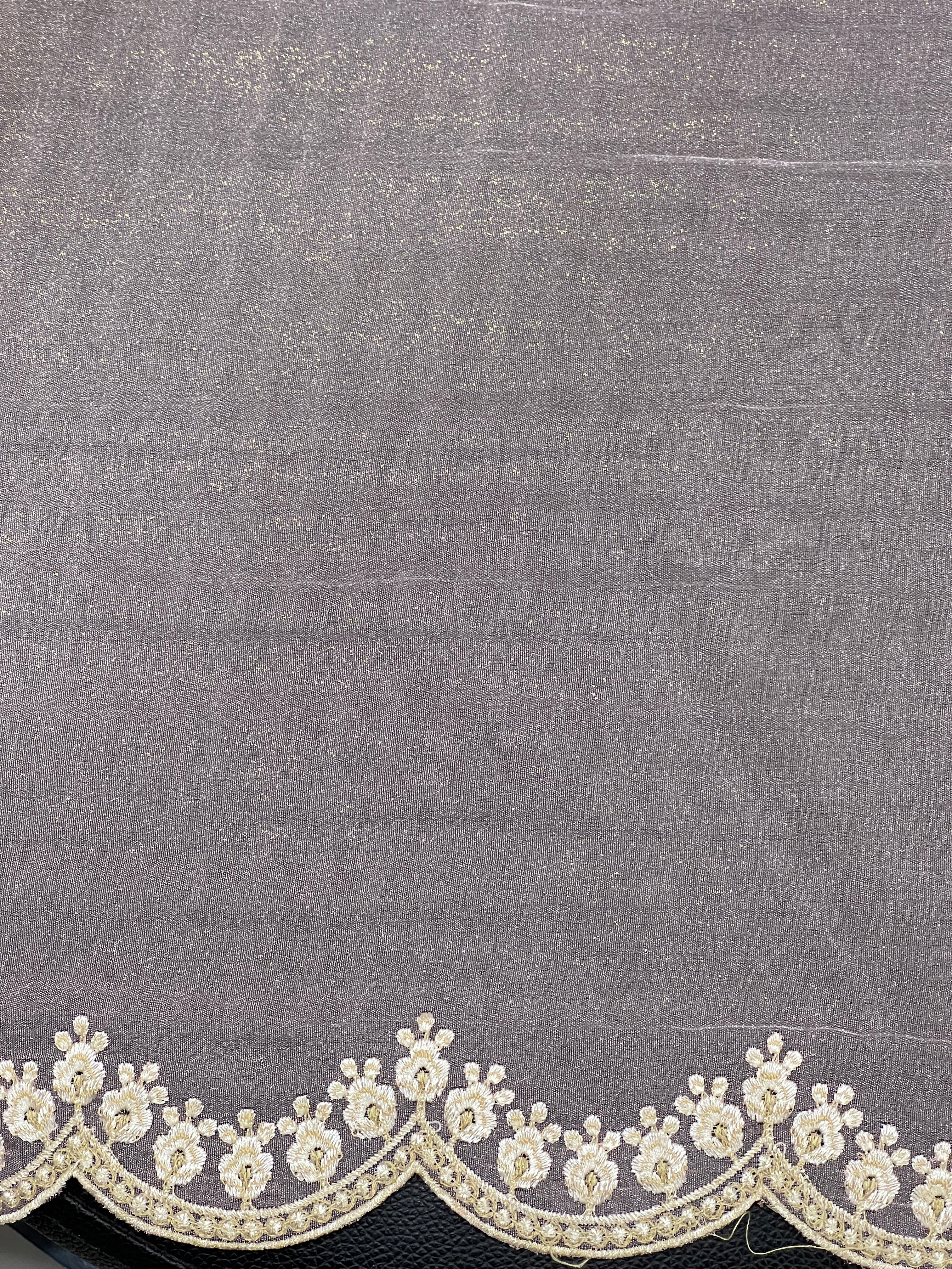 Multicolour Floral Machine Embroidery Detailed Crushed Viscose Organza Saree | BLD1688