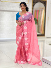 Crushed Glass Organza Saree | SHC117